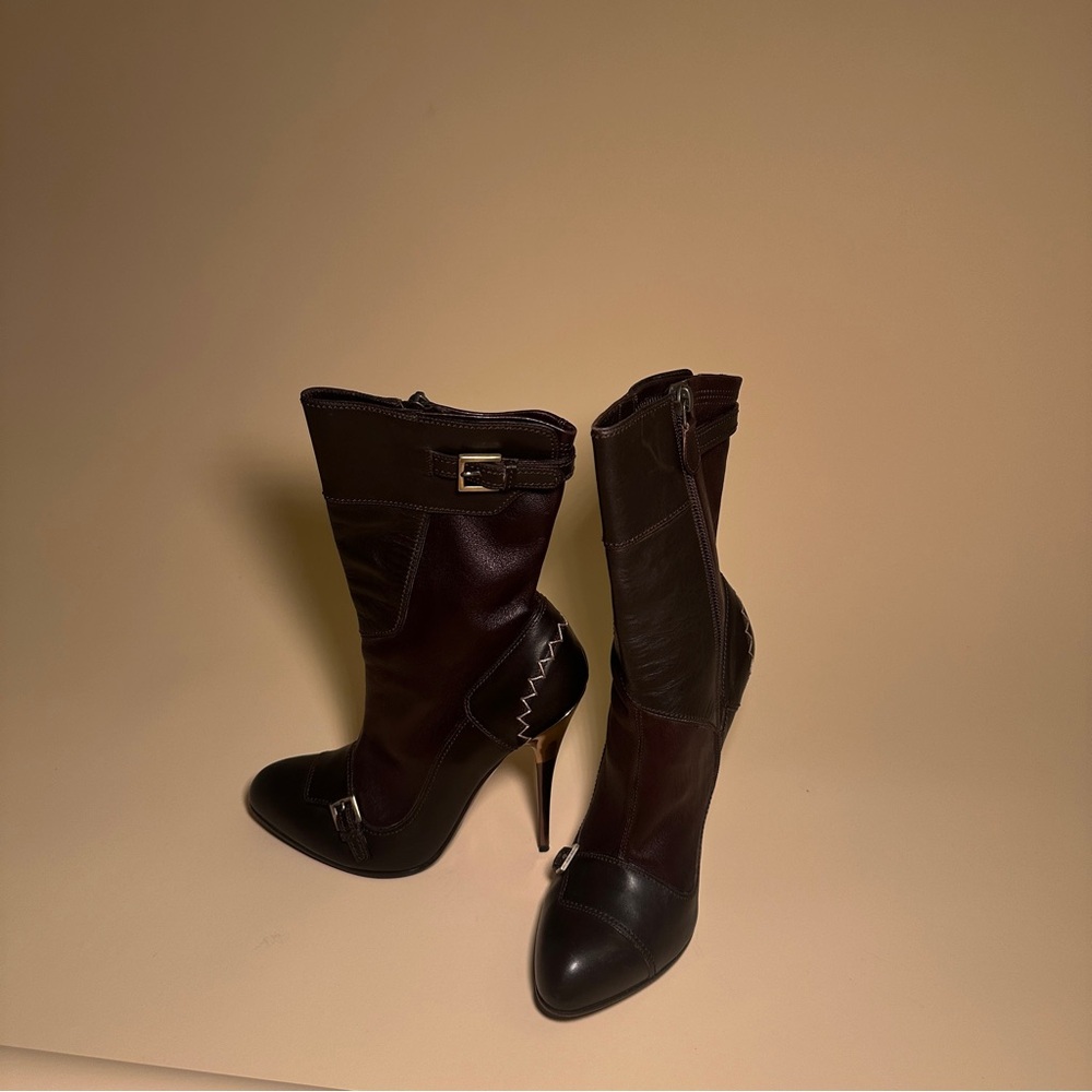 Salvatore Ferragamo Dark Brown Heeled Boots